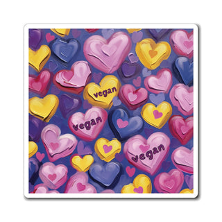 Vegan Hearts Magnet Printify