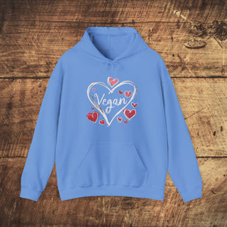 Vegan Hearts Heavy Blend™ Hooded Sweatshirt Printify