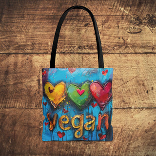 Vegan Hearts Tote Bag Printify