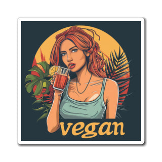 Vegan Girl Magnet Printify