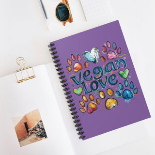 Vegan Love Spiral Notebook - Ruled Line