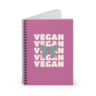 Vegan Butterfly Spiral Notebook - Ruled Line