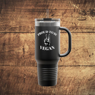 Proud To Be Vegan Insulated Travel Mug, 40oz