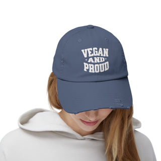 Vegan And Proud Unisex Distressed Cap Printify