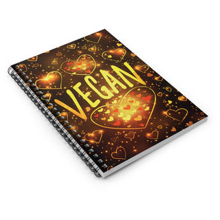 Vegan Hearts Spiral Notebook - Ruled Line Printify