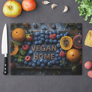 Vegan Home Tempered Glass Cutting Board Printify