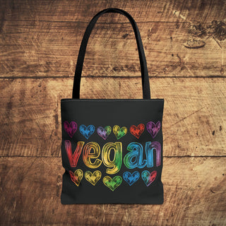 Vegan Hearts Tote Bag Printify