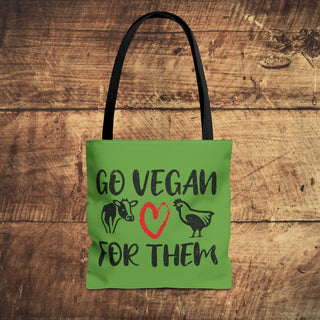 Go Vegan For Them Tote Bag Printify