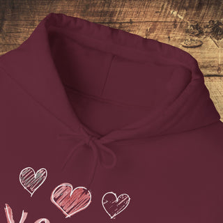 Vegan Hearts Heavy Blend™ Hooded Sweatshirt Printify