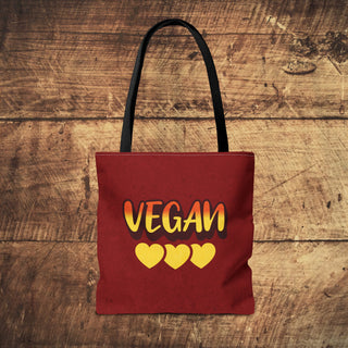 Vegan Hearts Tote Bag Printify