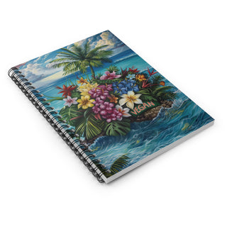 Vegan Island Spiral Notebook - Ruled Line Printify