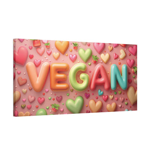 Vegan Hearts Classic Stretched Canvas Printify