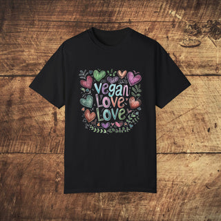 Vegan Love  Garment-Dyed T-shirt Printify