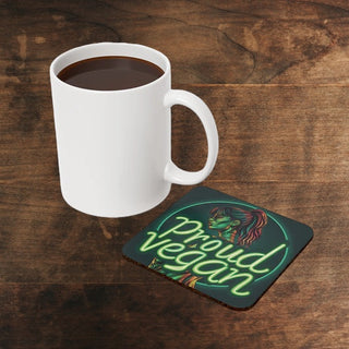 Proud Vegan Cork Back Coaster Printify