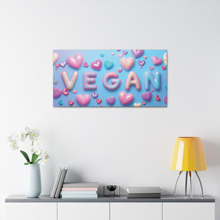 Vegan Hearts Classic Stretched Canvas Printify