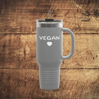 Vegan Heart Insulated Travel Mug, 40oz