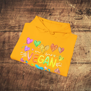 Vegan Hearts Heavy Blend™ Hooded Sweatshirt Printify