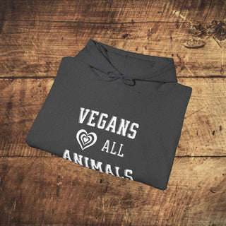 Vegans Love All Animals Heavy Blend™ Hooded Sweatshirt Printify