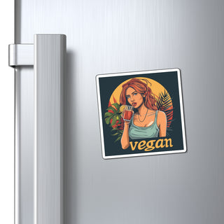 Vegan Girl Magnet Printify