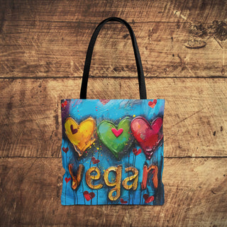 Vegan Hearts Tote Bag Printify