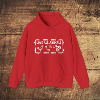 Love All Animals Heavy Blend™ Hooded Sweatshirt Printify