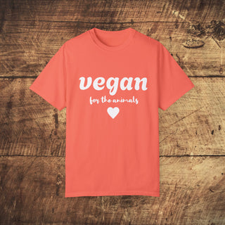 Vegan For The Animals Garment-Dyed T-shirt Printify