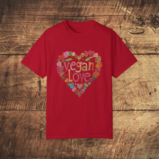 Vegan Love Garment-Dyed T-shirt Printify