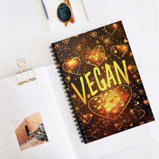 Vegan Hearts Spiral Notebook - Ruled Line Printify