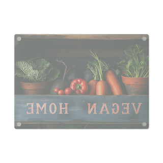 Vegan Home Tempered Glass Cutting Board Printify