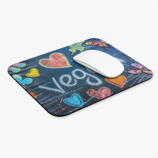 Vegan Hearts Mouse Pad (Rectangle) Printify