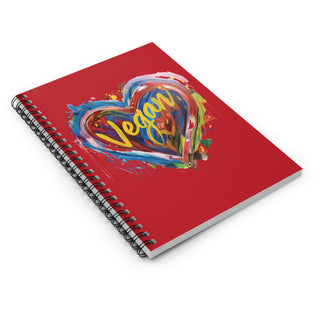 Vegan Heart Spiral Notebook - Ruled Line