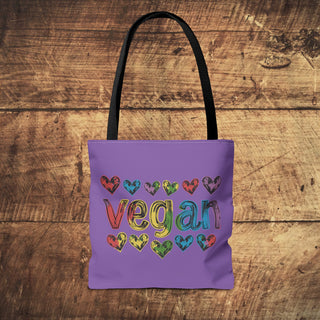 Vegan Hearts Tote Bag Printify