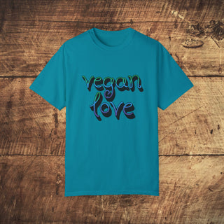 Vegan Love Garment-Dyed T-shirt Printify