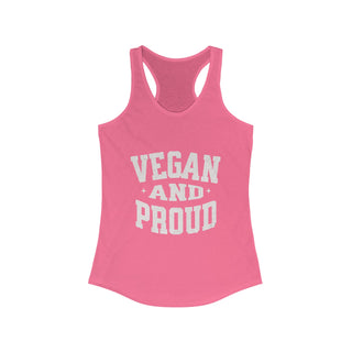 Vegan And Proud Women's Ideal Racerback Tank Printify