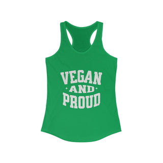 Vegan And Proud Women's Ideal Racerback Tank Printify