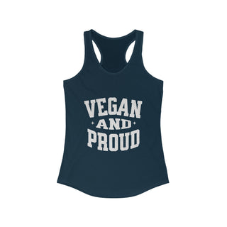 Vegan And Proud Women's Ideal Racerback Tank Printify