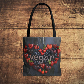 Vegan Heart Tote Bag Printify