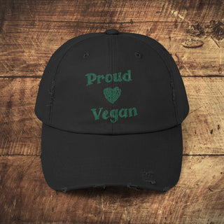 Proud Vegan Unisex Distressed Cap Printify