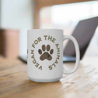 Vegan For The Animals, Coffee Mug 15oz Printify