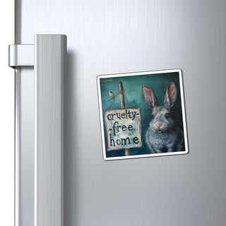 Cruelty-Free Home Bunny Magnet Printify