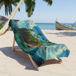 Vegan Island Beach Towel Printify