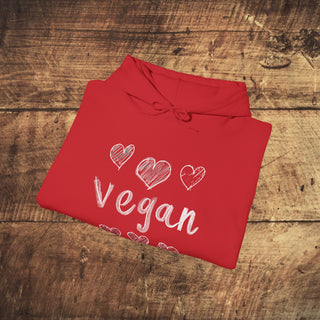 Vegan Hearts Heavy Blend™ Hooded Sweatshirt Printify