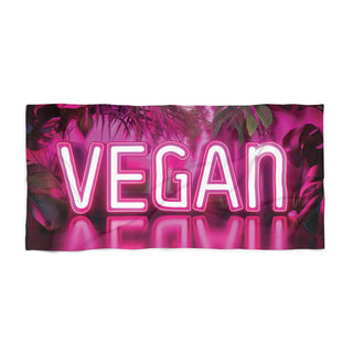 Neon Vegan Beach Towel Printify