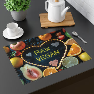 Raw Vegan Heart Placemat, 1pc Printify