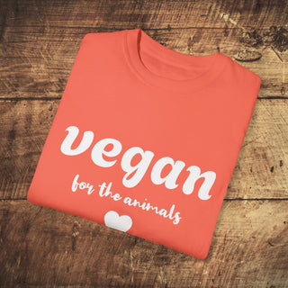 Vegan For The Animals Garment-Dyed T-shirt Printify