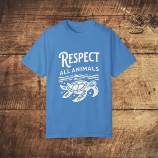 Respect All Animals Garment-Dyed T-shirt Printify