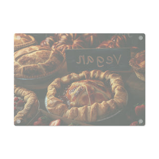 Vegan Pie Tempered Glass Cutting Board Printify