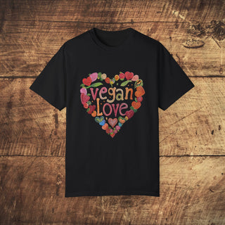 Vegan Love Garment-Dyed T-shirt Printify