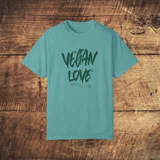 Vegan Love Garment-Dyed T-shirt Printify