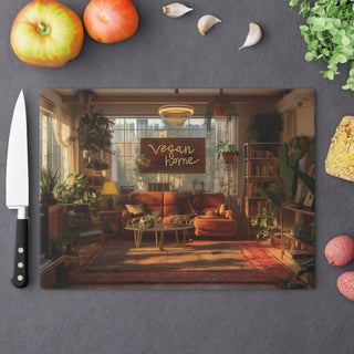 Vegan Home Tempered Glass Cutting Board Printify